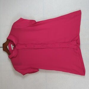 DownEast Pink Fuchsia Boxy Button Down Blouse‎ M